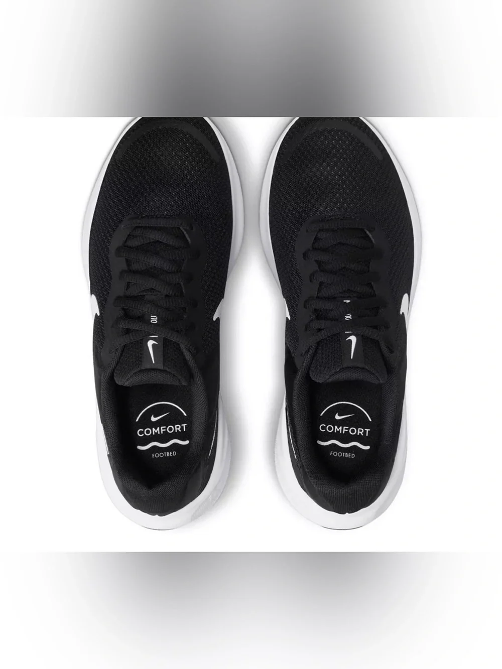Nike Revolution 7 Extra Wide Men's Low Top Mesh Lace Up Black/White ,Size 10